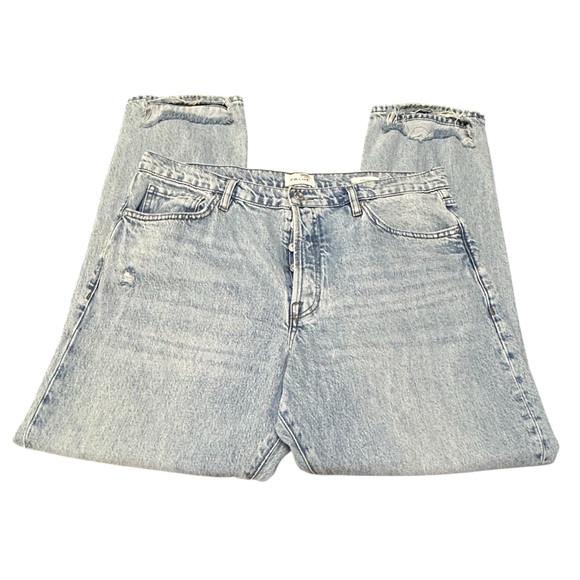 Frame Women’s Denim Blue Straight Jeans Le Slouch Casual Distressed Sz 32 - Picture 13 of 14